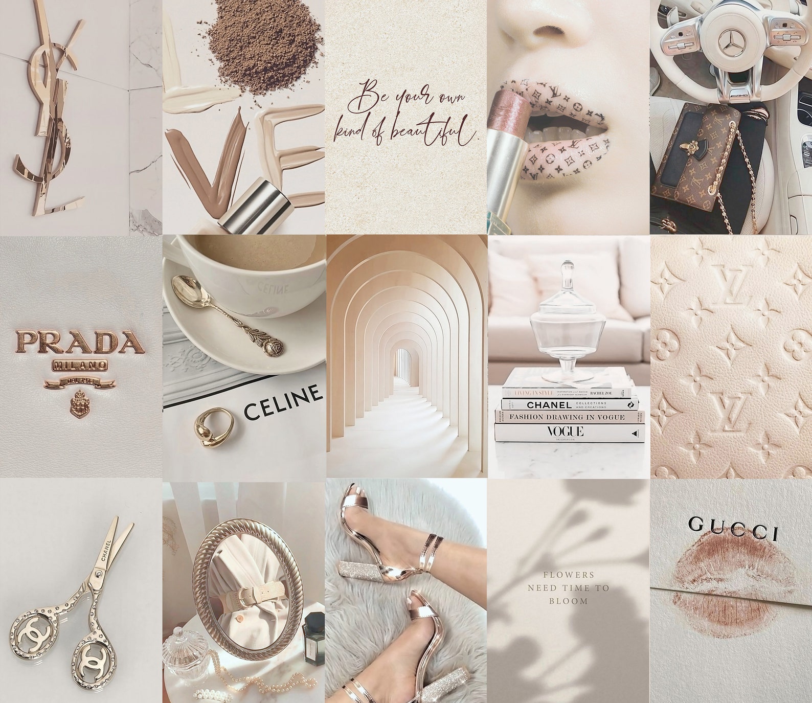 Soft Beige Wall Collage Kit Aesthetic 2 Boujee Nude Neutral - Etsy UK