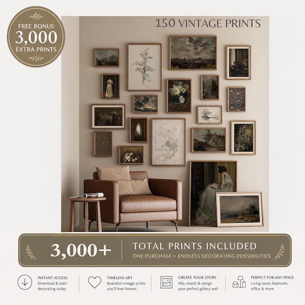 150 Moody Printable Wall Art Set Dark Academia Prints French Country Art Rustic Vintage Prints Cozy Classic Oil Paintings Popular Wall Decor