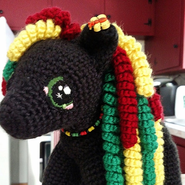 Rasta Pony | The Highest Quality Hand Made Crochet Stuffed Animal and Amigurumi Doll gifts for Kids and Pony Fans!