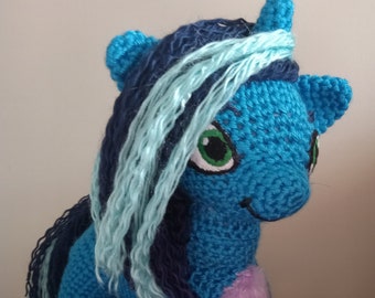 My Little Pony Misty G5 Navy Hair | The Highest Quality Hand Made Crochet Stuffed Animal and Amigurumi Doll gifts for Kids and Pony Fans!