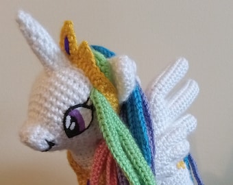 My Little Pony Princess Celestia | The Highest Quality Hand Made Crochet Stuffed Animal and Amigurumi Doll gifts for Kids and Pony Fans!