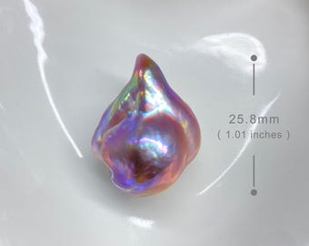 25.8mm Big Natural Freshwater Purple Rainbow Fireball Baroque Pearl / High  Luster Unique Pearl for Creative Handwork Jewelry Design