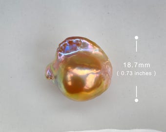 18.7mm Natural Freshwater Gold & Purple Rainbow Fireball Baroque Pearl / High  Luster Unique Pearl for Creative Handwork Jewelry Design