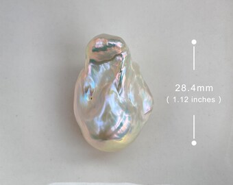 28.4mm Big Natural Freshwater White Rainbow Fireball Baroque Pearl / High  Luster Unique Pearl for Creative Handwork Jewelry Design