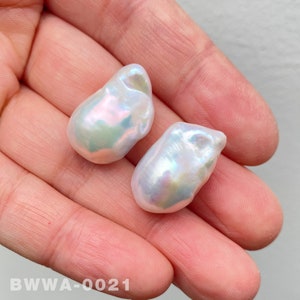 Large Size White Rainbow Fireball Pearls Flame ball Natural Baroque Pairs High Luster Freshwater Pearl for Your Unique Jewelry Design