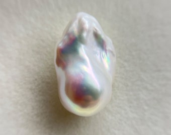 Große weiße Regenbogen Feuerball Perle Flameball natürliche Barockperle Hochglanz Süßwasserperle für Ihre kreative Schmuck-Design