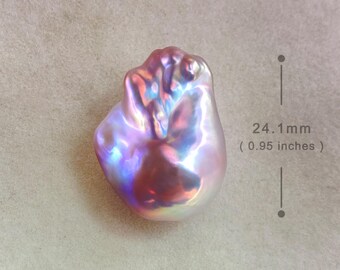 24.1mm Big Natural Freshwater Purple Rainbow Fireball Baroque Pearl / High  Luster Unique Pearl for Creative Handwork Jewelry Design