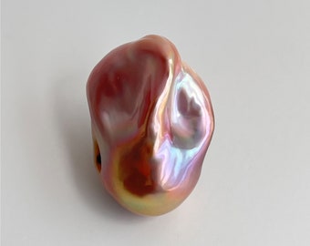 Lila & Gold Regenbogen Feuerball Perle Flammenkugel Natürliche Metallic Barock Perle Hochglanz Süßwasser Perle für Dein Kreatives Schmuck Design