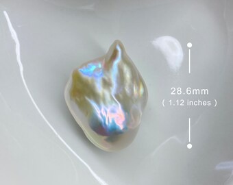 28.6mm Big Natural Freshwater White Rainbow Fireball Baroque Pearl / High  Luster Unique Pearl for Creative Handwork Jewelry Design