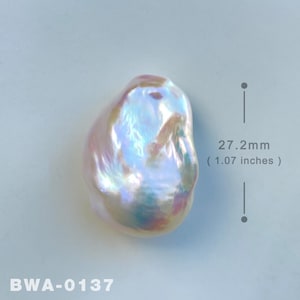 27.2mm Large Size White Rainbow Fireball Pearl Flameball Natural Baroque Pearl High Luster Freshwater Pearl for Your Creative Jewelry Design