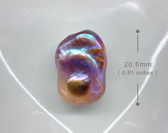 20.6mm Big Natural Freshwater Purple Rainbow Fireball Baroque Pearl / High  Luster Unique Pearl for Creative Handwork Jewelry Design