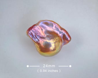 24mm Big Natural Freshwater Purple & Gold Rainbow Fireball Baroque Pearl / High  Luster Unique Pearl for Creative Handwork Jewelry Design