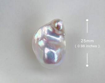 25mm Big Natural Freshwater White Rainbow Fireball Baroque Pearl / High  Luster Unique Pearl for Creative Handwork Jewelry Design