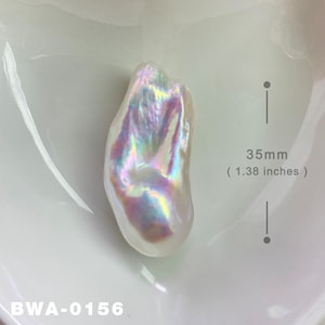35mm Extra large Natural Freshwater White Rainbow Fireball Baroque Pearl / High  Luster Unique Pearl for Handwork Jewelry Design