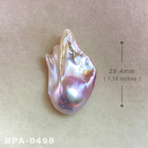 29,4 mm Extra große natürliche Süßwasser Lila & weiße Regenbogen Feuerball Barock Perle / High Luster Einzigartige Perle für Handarbeit Schmuckdesign
