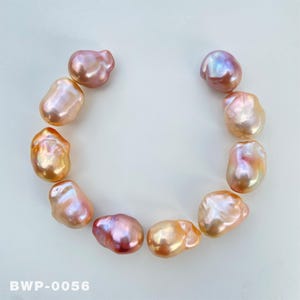 10 pieces Natural Freshwater Gold Purple Rainbow Fireball Baroque pearls 1 Group /High Luster Large Pearl for Your Handwork Jewelry Bracelet
