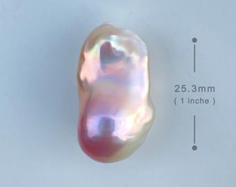 25.3mm Big Natural Freshwater Purple & Pink Rainbow Fireball Baroque Pearl / High  Luster Unique Pearl for Creative Handwork Jewelry Design