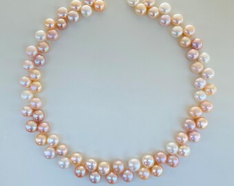 Collana con ciondolo perla Giapponese 8.50-9.00 mm e diamanti