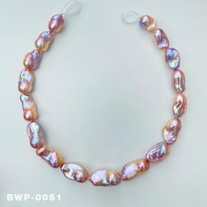 15.8“ Natural Freshwater Purple Rainbow Fireball Baroque pearl necklace 1 Strand / High Luster Large Size Pearl for Unique Jewelry Design