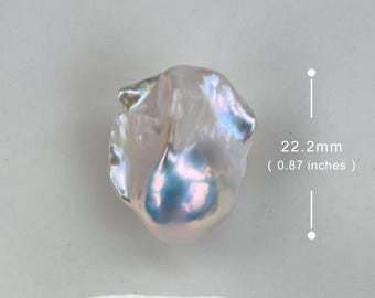22.2mm Big Natural Freshwater White Rainbow Fireball Baroque Pearl / High  Luster Unique Pearl for Creative Handwork Jewelry Design