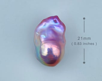 21mm Big Natural Freshwater Purple & Pink Rainbow Fireball Baroque Pearl / High  Luster Unique Pearl for Creative Handwork Jewelry Design