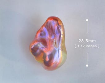 28.5mm Big Natural Freshwater Purple & Gold Rainbow Fireball Baroque Pearl / High  Luster Unique Pearl for Creative Handwork Jewelry Design
