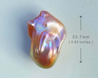 23.7mm Big Natural Freshwater Purple & Gold Rainbow Fireball Baroque Pearl / High  Luster Unique Pearl for Creative Handwork Jewelry Design