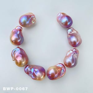 8 pieces Natural Freshwater Purple Rainbow Fireball Baroque pearls 1 Group / High Luster Pearl for Your Handwork Jewelry Bracelet
