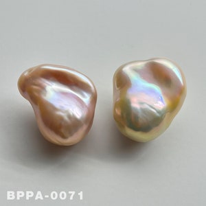Large Size Pink and Gold Rainbow Fireball Pearls Flame ball Natural Metallic Baroque Pairs High Luster Freshwater Pearl for Your Design