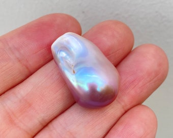 27mm Natural Freshwater Purple Rainbow Fireball Baroque Pearl Large Metallic High Luster Pearl for Your Creative Unique Jewelry Design