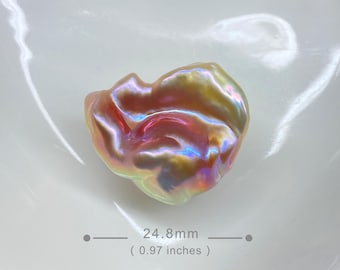 24.8mm Big Natural Freshwater Pink & Purple Rainbow Fireball Baroque Pearl / High  Luster Unique Pearl for Creative Handwork Jewelry Design