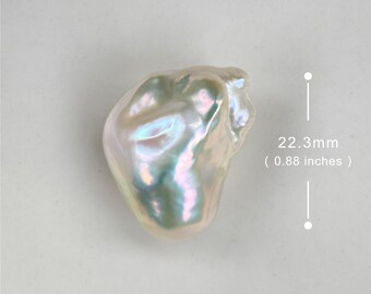 22.3mm Big Natural Freshwater White Rainbow Fireball Baroque Pearl / High  Luster Unique Pearl for Creative Handwork Jewelry Design