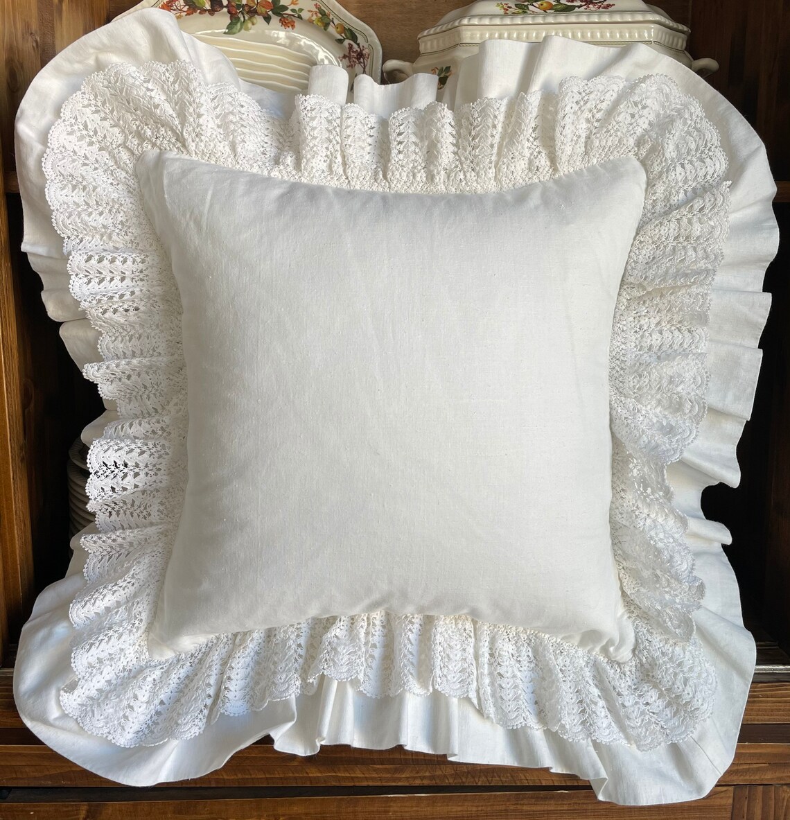 Antique Pillow Case//Lace Pillow//Baby Room Decorative Etsy