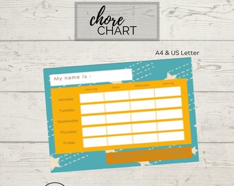 Chore Chart for Kids, Kids Chores, Kids Chore Chart, Responsibility Chart, Chore Chart Printable, PDF, Instant Download