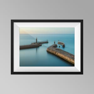 Calm Waters at Whitby Print, Yorkshire Landscape Photography Wall Art, Fine Art