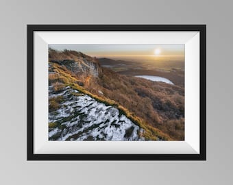 Sutton Bank National Park Winter Sunset - Yorkshire Landscape Photography, North Yorks Moors Wall Art