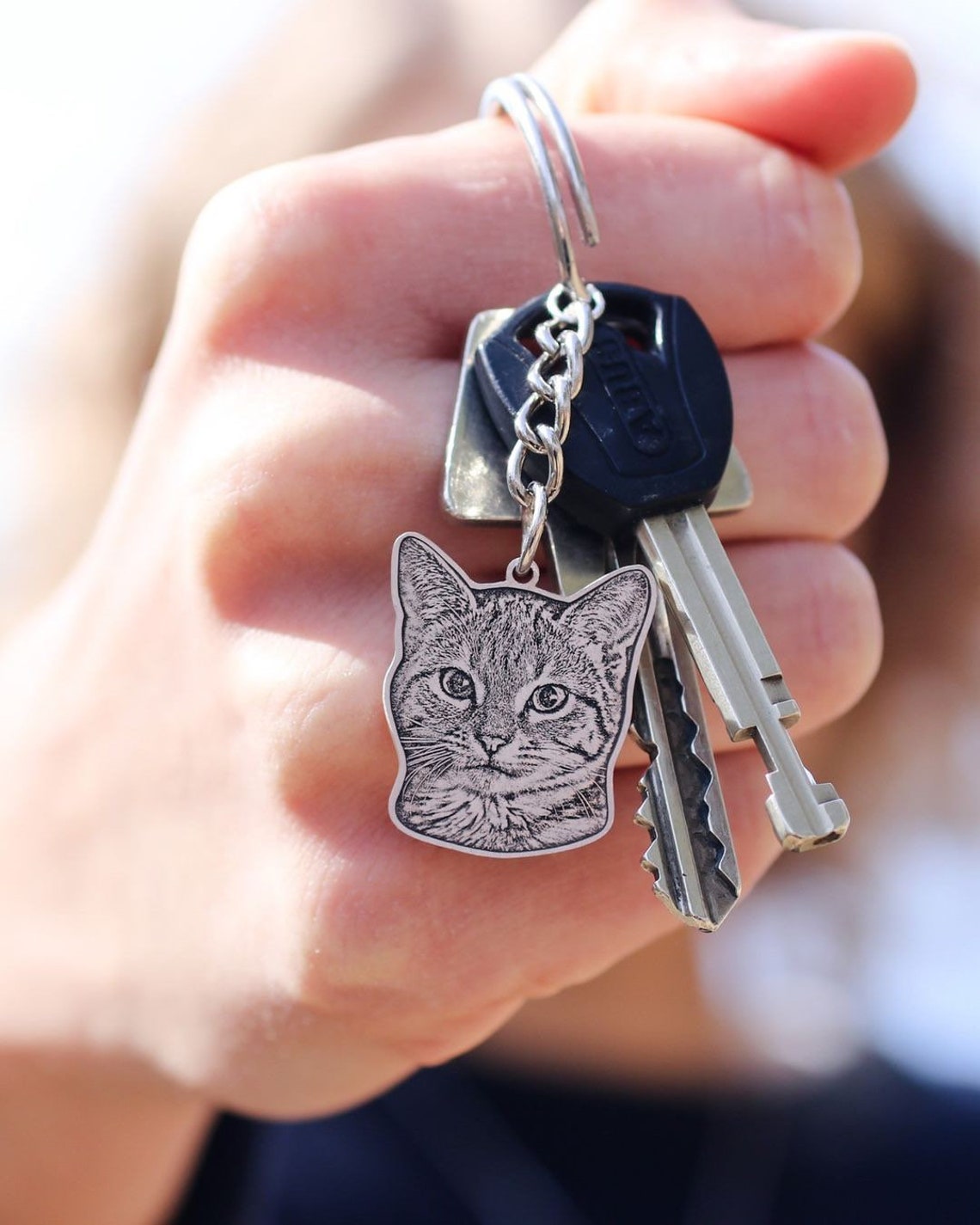 Personalized Keychain Pet Portrait Your Pet Photo Keychain Etsy