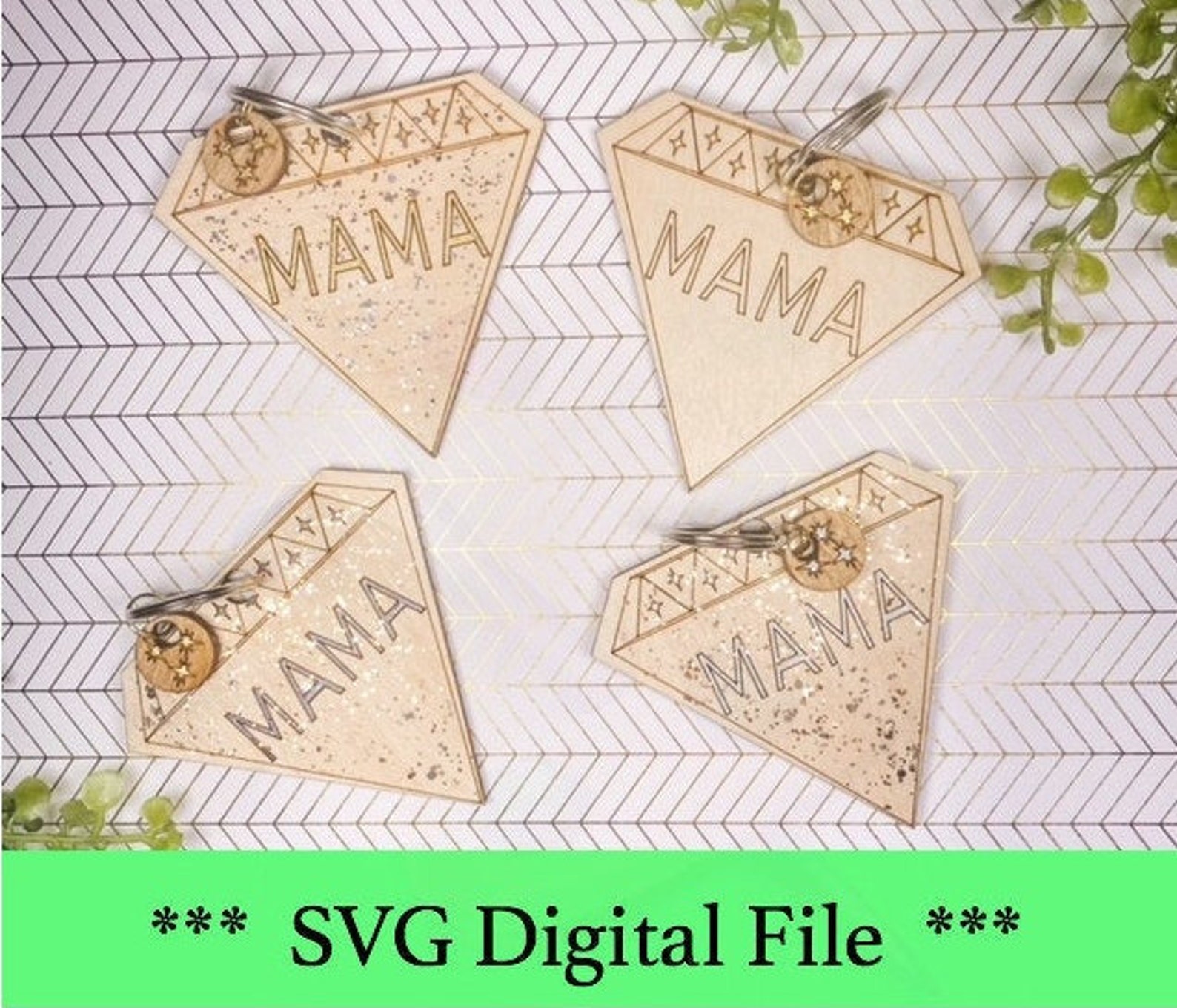 Download MAMA Diamond Keychain/SVG/Digital File | Etsy