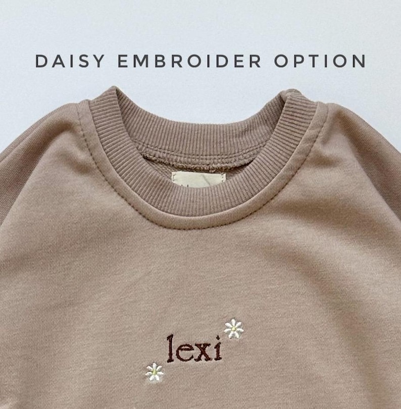 Sweatshirt Jogger Set, Personalized Crewneck Sweater Jogger, Customized set, Gender Neutral Sweater, Baby Gift, Set Baby and Toddler image 5
