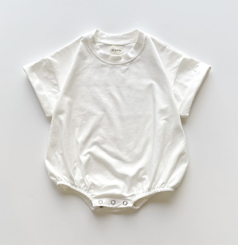 Sky & White Linen Bubble Romper