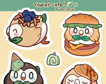 Rowlet Cafe 1 Vinyl Waterproof Stickers