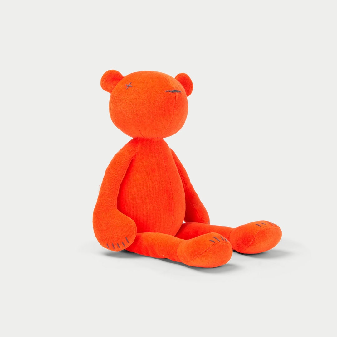 Jermaine the Orange Bear Stuffed Animal 100 Handmade in France Etsy