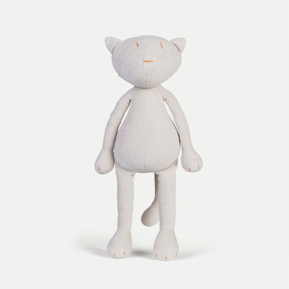 Gisel Plush Toy Cat in Sand Beige Color, Organic Cotton
