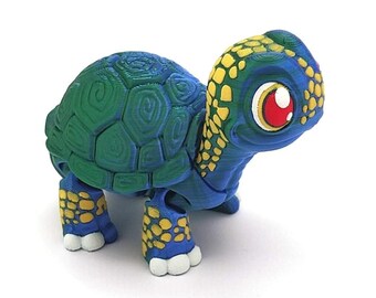 Movable Turtle Figurine | Collectible Reptile Art, Home Decor