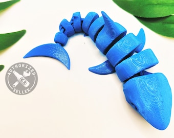 Shark 3D Printed Fidget Toy - Desk - Desk Pet -  Perfect gif for Shark lover - Articulated Shark Figurine
