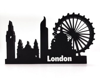 London UK Skyline Silhouette | British Landmark Souvenir | Modern Home Decor Gift