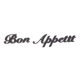 Bon Appetit Sign Black Wall Decor | Kitchen Dining Room Lettering | French Quote