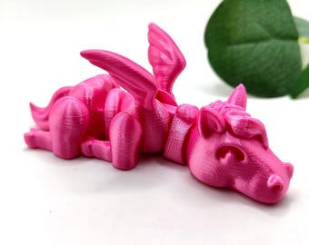 Articulated Pegasus Figurine | Flexi Fidget Toy Unicorn | Winged Horse Desk Pet Poseable Movable