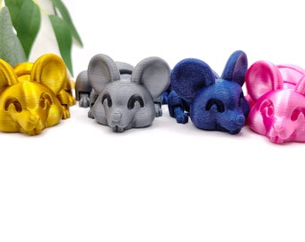 Figura articulada flexível de rato | Brinquedo antiestresse de roedor | Sensorial e móvel para TDAH