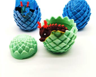 3D Printed Hatching Dragon Egg – Articulated Baby Dragon Surprise